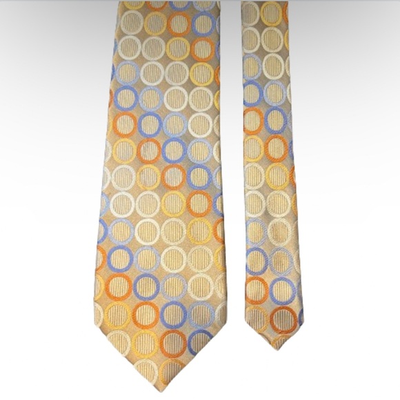 MICHAEL Michael Kors Silk Tie “L x 3.5”W Multicolored Geometric Design - Picture 2 of 6
